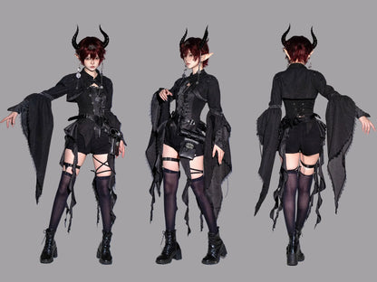 Wuyuzhe - Dragoon Knight 3.0 Version - Western Fantasy Style Lolita Irregular Skirt Set Lolita Vest