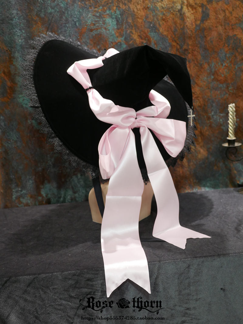 Rose Thorn - Holy Cross - 12 Colors Lolita Halloween Witch Hat