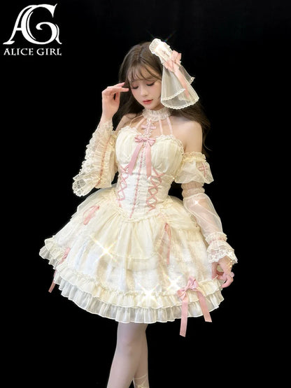 Alice Girl - Cross Princess - Sweet Lolita Princess Sleeves Cross Embroidery Sleeves