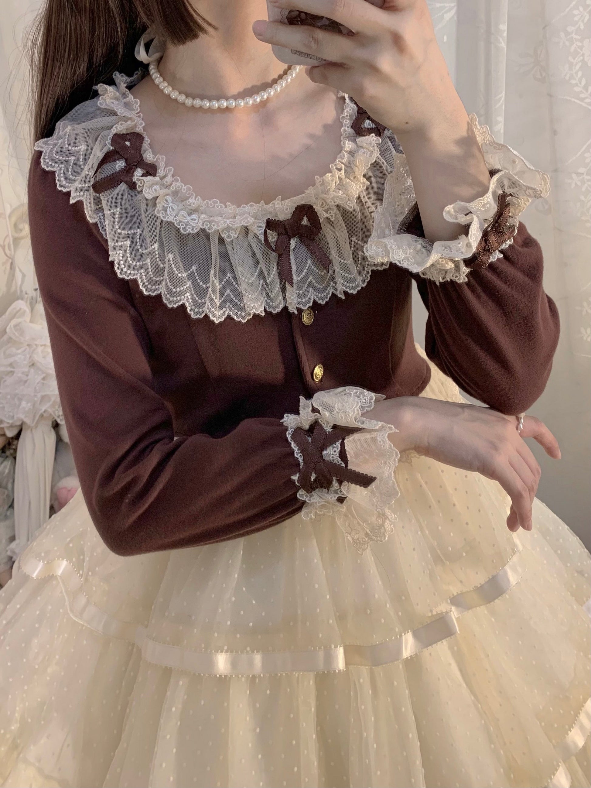 Unideer - Prelude - Elegant Lolita Bolero Jacket with Lace Ruffle Frill