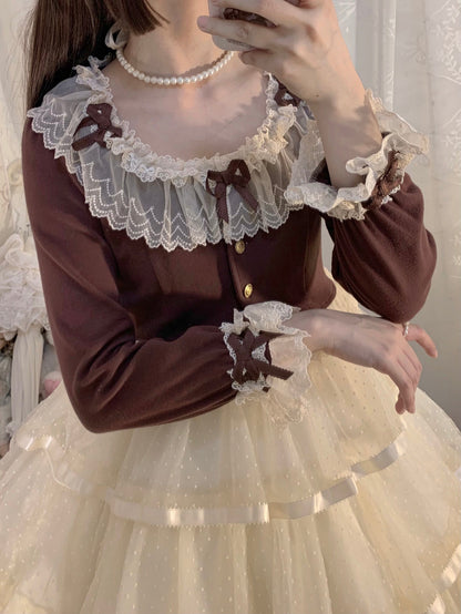 Unideer - Prelude - Elegant Lolita Bolero Jacket with Lace Ruffle Frill