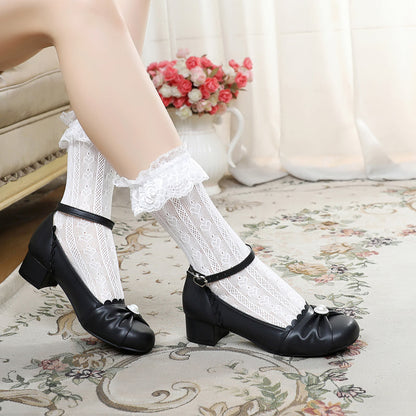 Sosic - Shell Dew - Sweet Lolita Bow Round Toe Shoes