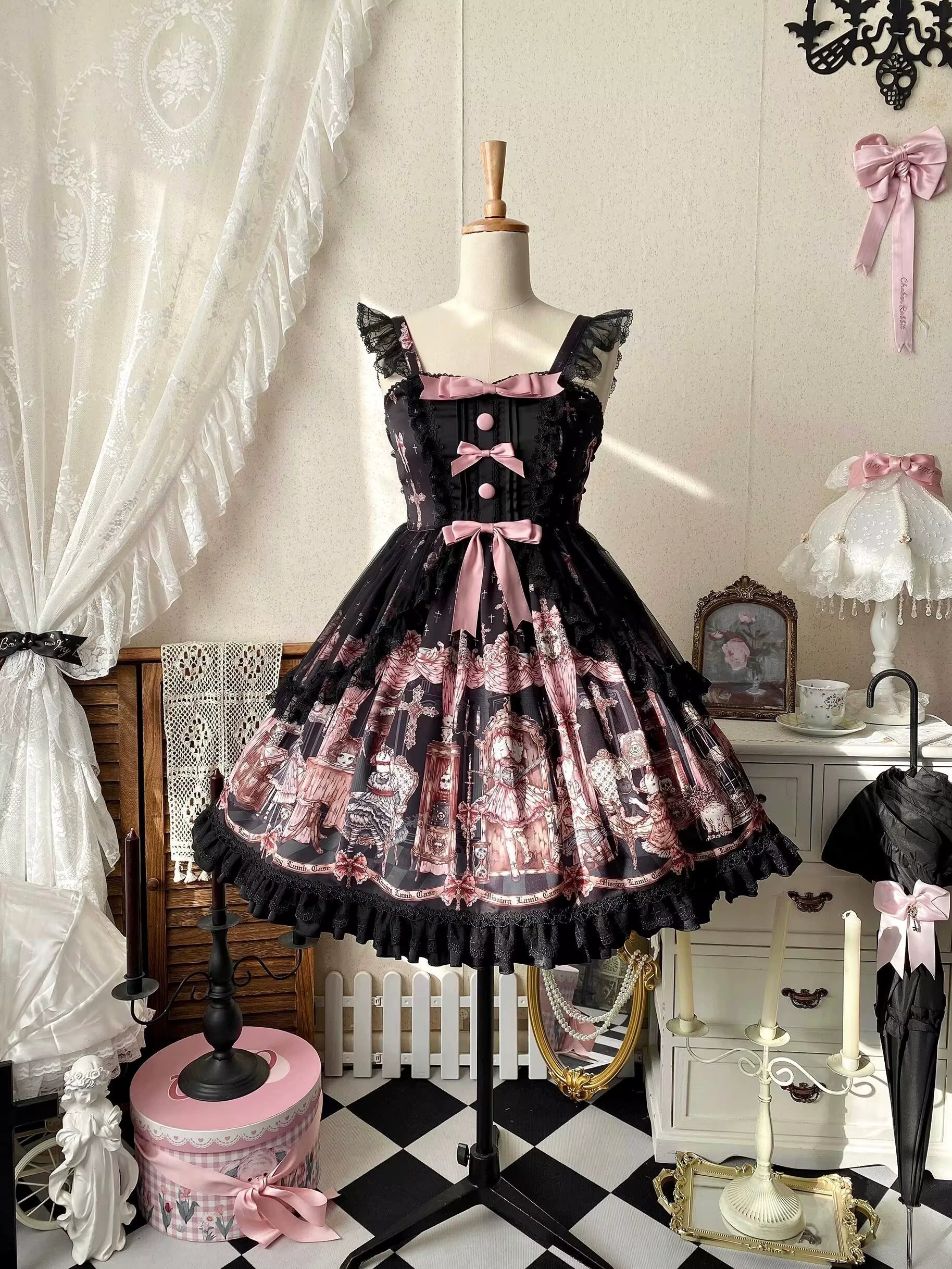 Uncle's Workshop - Missing Lamb Case - Gothic Lolita Dress Set with Sheep Prints