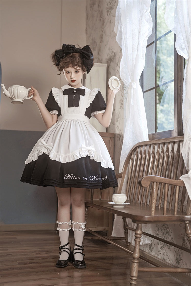 Letters from Unknown Star - Sweet Alice - Short Sleeves Maid Lolita OP