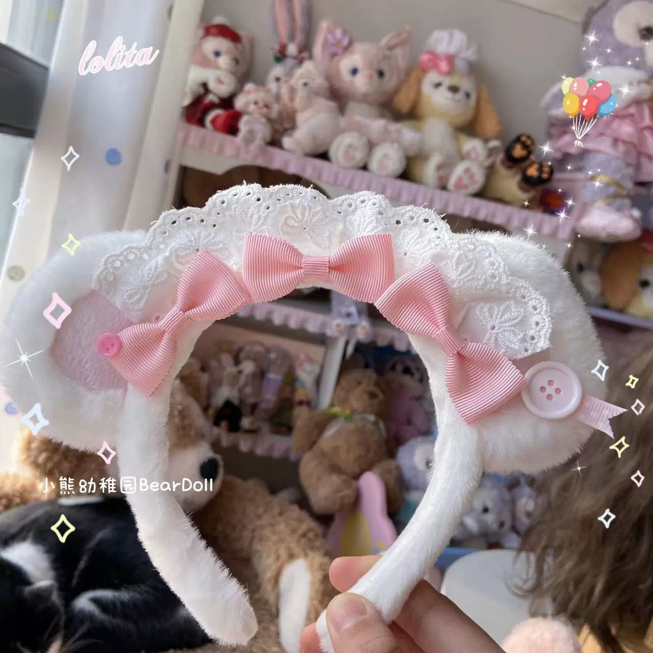 Bear Doll - Kawaii Lolita KC Sweet Butterfly Bow Lolita Headband