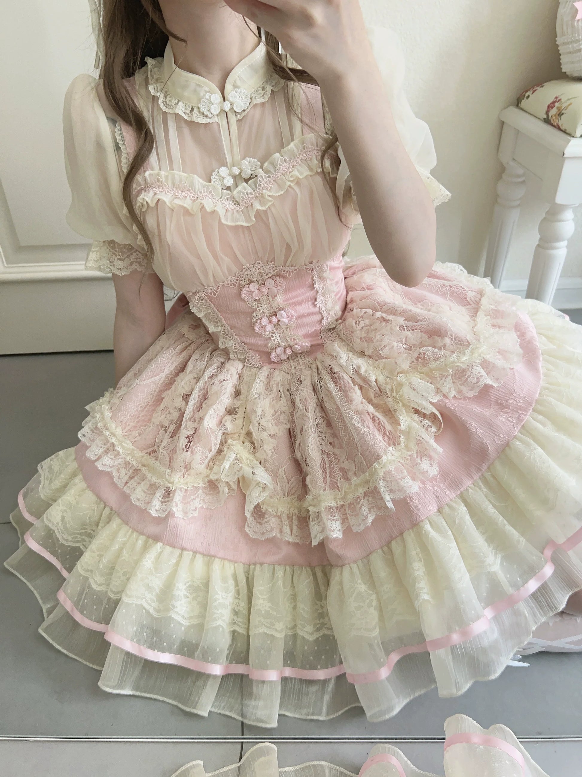 Sugar Girl - Hua Ji Fu Lei - Chinese Style Lolita JSK Dress Ballet Style Innerwear Set