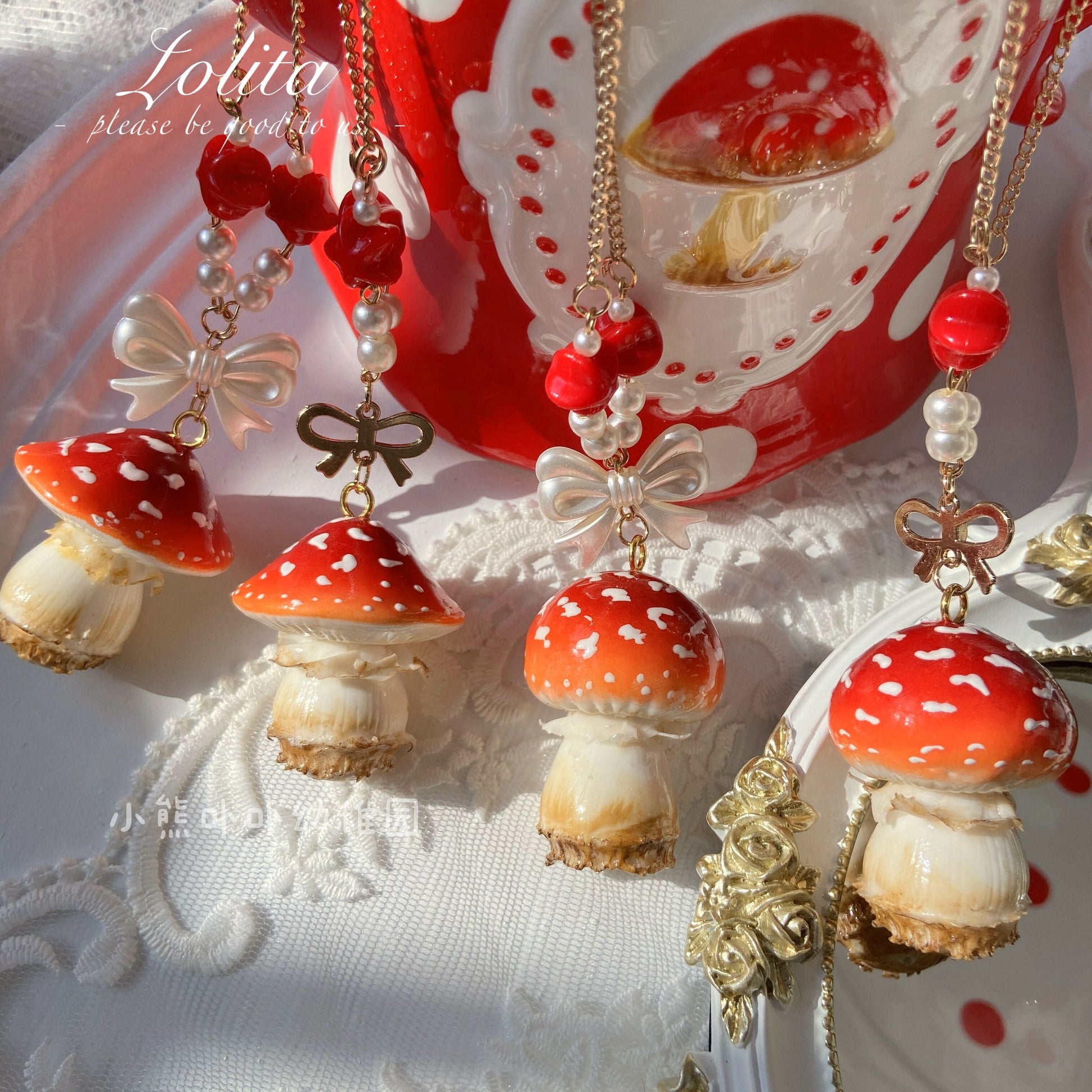 Bear Doll - Handcraft Kawaii Lolita Mushroom Necklace