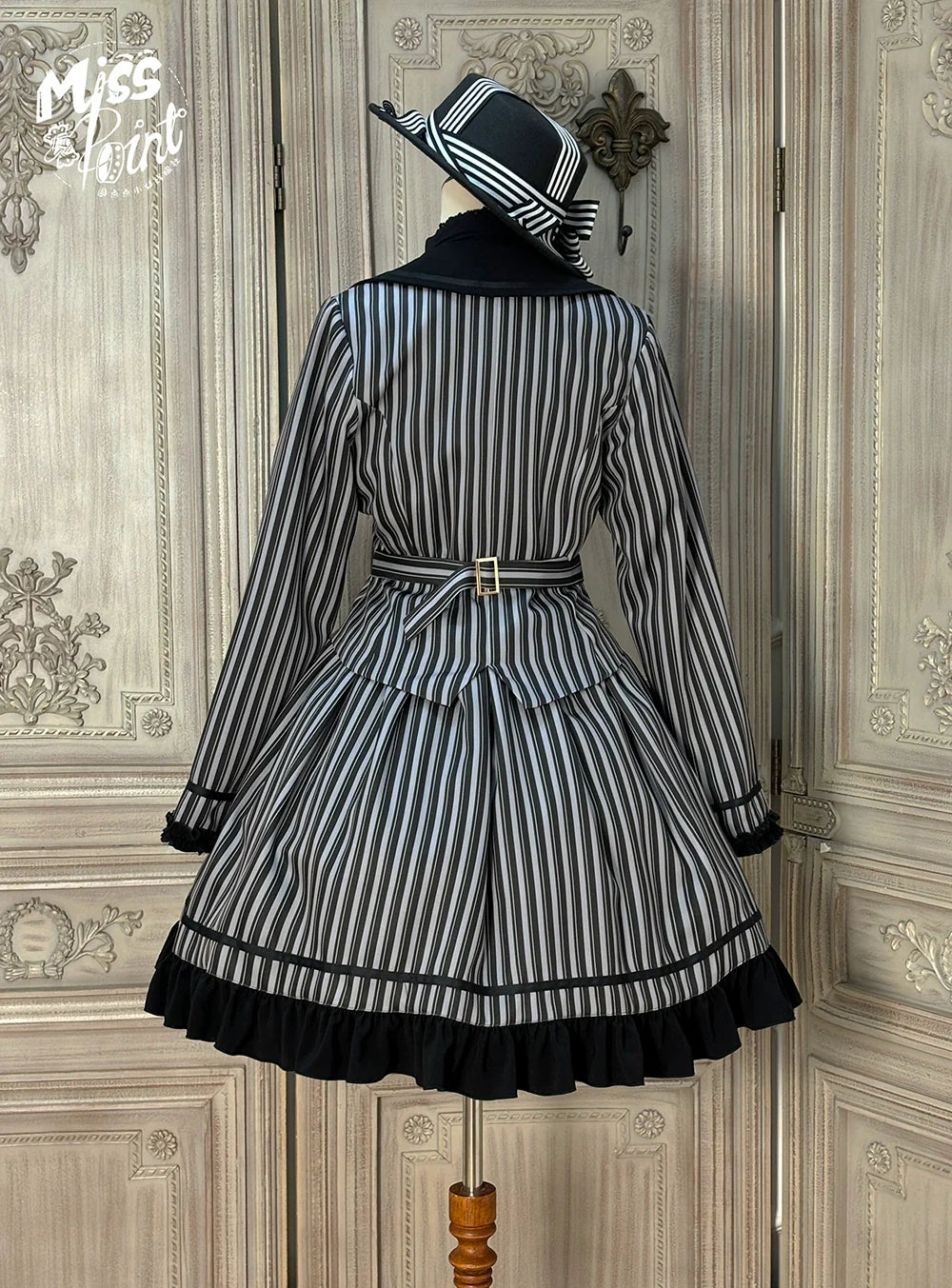 Miss Point - Classical Chocolate - Classic Lolita Jacket Elegant Striped Short Outwear