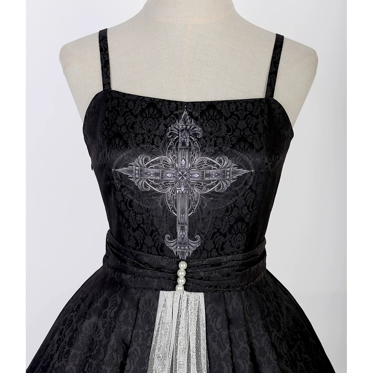 Cornfield Lolita - Silent Church - Gothic Lolita JSK Front Open Printed Dress and Thin Cardigan Set