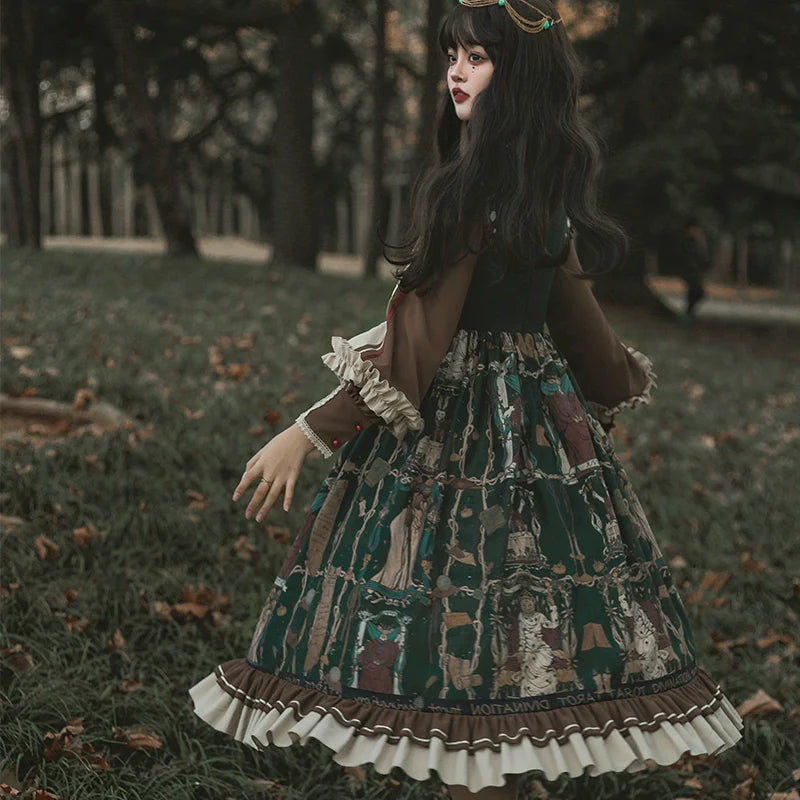 YingLuoFu - Tarot - Elegant Lolita Dress Classicl Court Style Lolita OP Salopette