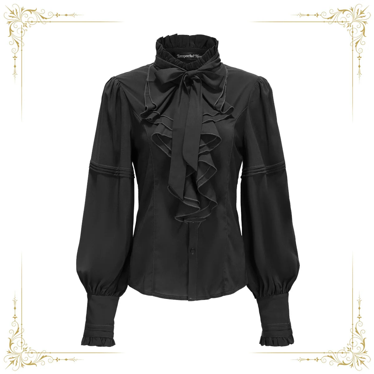 Immortal Thorn - Endless Promises - Vintage Ouji Lolita Shirt with Ruffle and Jabot Collar