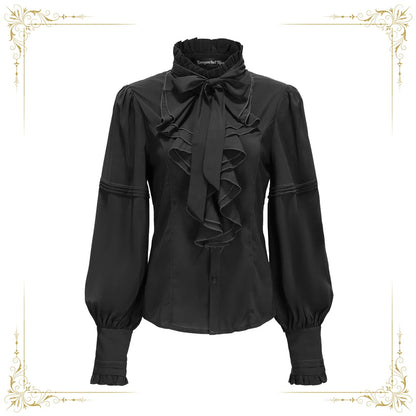 Immortal Thorn - Endless Promises - Vintage Ouji Lolita Shirt with Ruffle and Jabot Collar