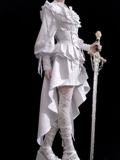 Princess Chronicles - Rabbit Theater White Moonlight - Ouji Lolita Shorts Set, Rabbit Hat