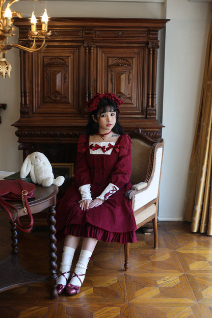Sweet Wood - Annie's Gift - Elegant Velvet Lolita OP Dress