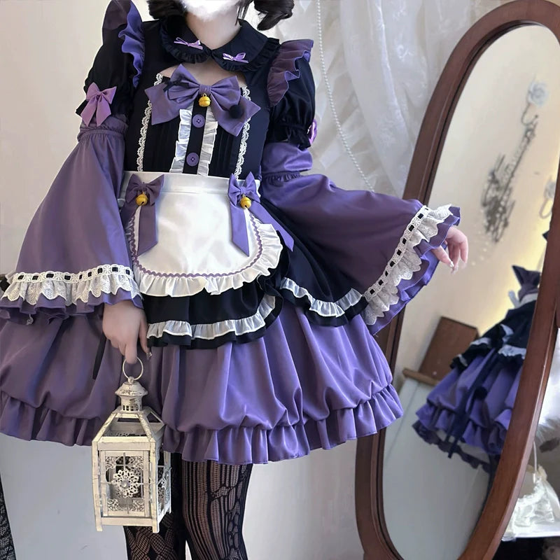 Hanguliang - Cute Maid Lolita Apron OP Dress