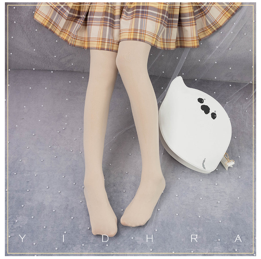 Yidhra - 120D Daily Lolita Velvet Spring Leggings, Solid Color