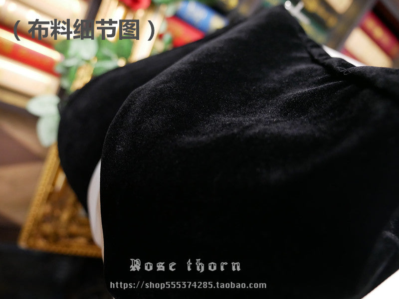 Rose Thorn - Black Wizard - Velvet Daily Lolita Hallowen Hat