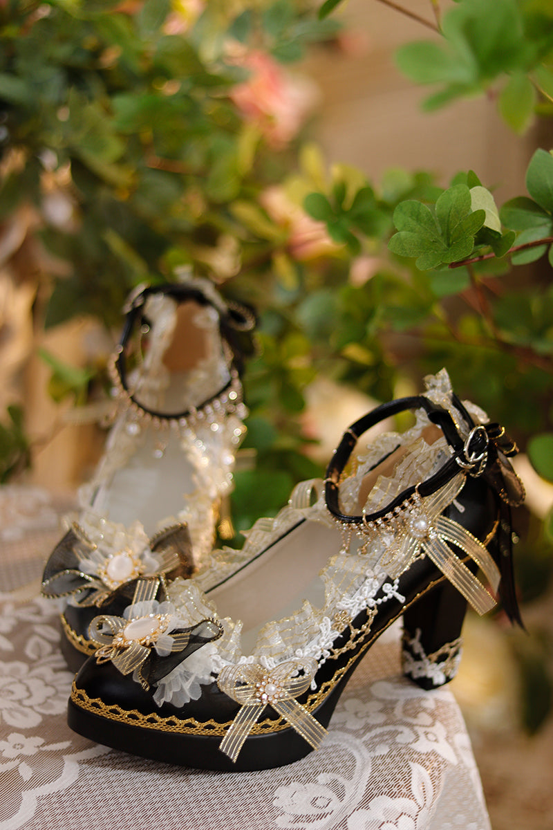 One Night - Handmade Luxuriant Tea Party Lolita Shoes