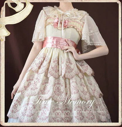 Time Memory - Sweetheart Curtain - Sweet Lolita Shawl Short Sleeve Lace Cardigan