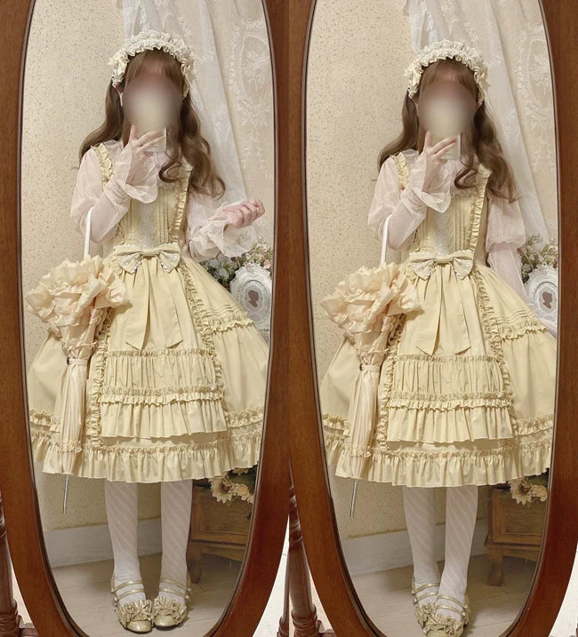 Cheese Cocoa - Doll Story - Cotton Lolita JSK Dress Open Front Kawaii Shirt