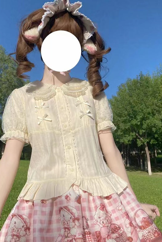 Yaya - Little Fluttershy - Multi-Colored Cotton Lolita Shirt