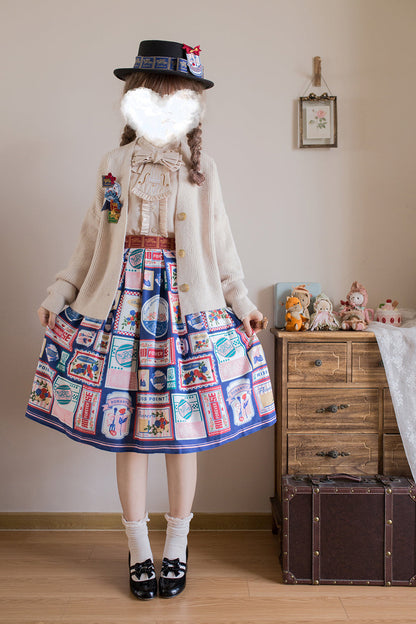 Miss Point - Strawberry Rose - Vintage American High Waist Lolita SK