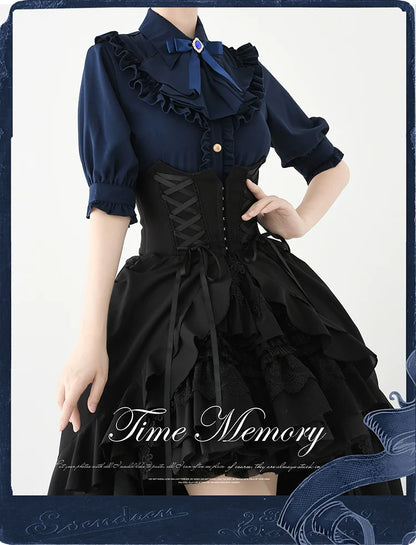 Time Memory - Earl Girl - Chiffon Classic Lolita Shirt, Mid-Length Mutton Sleeves