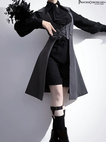 Princess Chronicles - The Night Prelude - Retro Lolita Vest Gothic Lolita Black Waistcoat