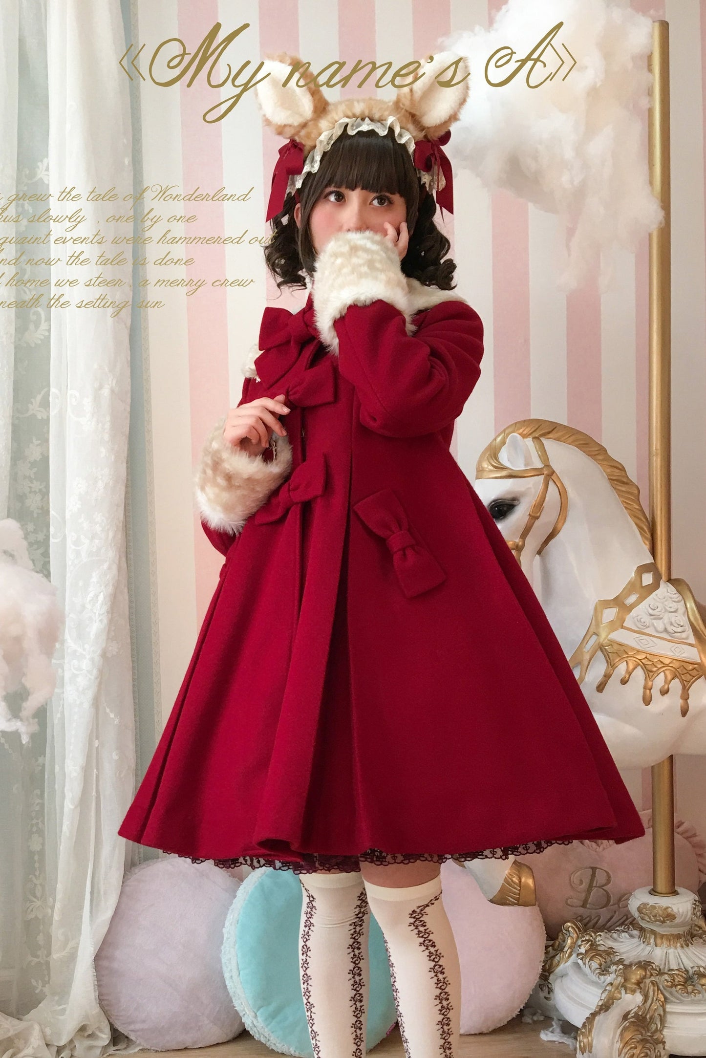 Unideer - Winter Lolita Coat Wool Bow Overcoat