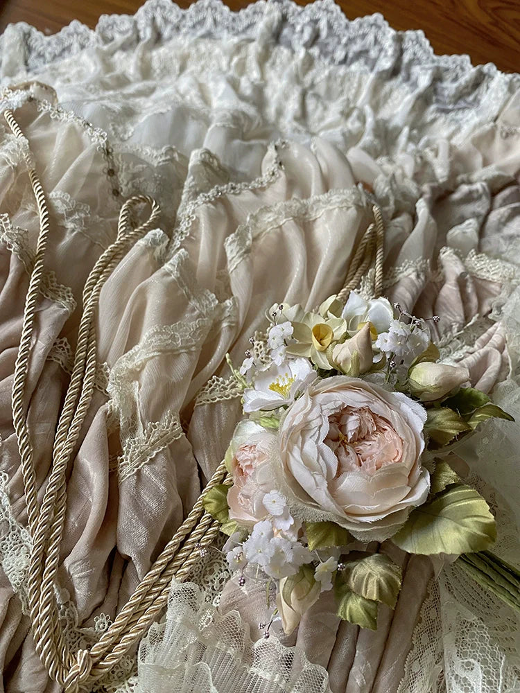 Guaji - Isabella - Wedding Lolita OP Bridal Dress with Tiered Petticoat and Trailing