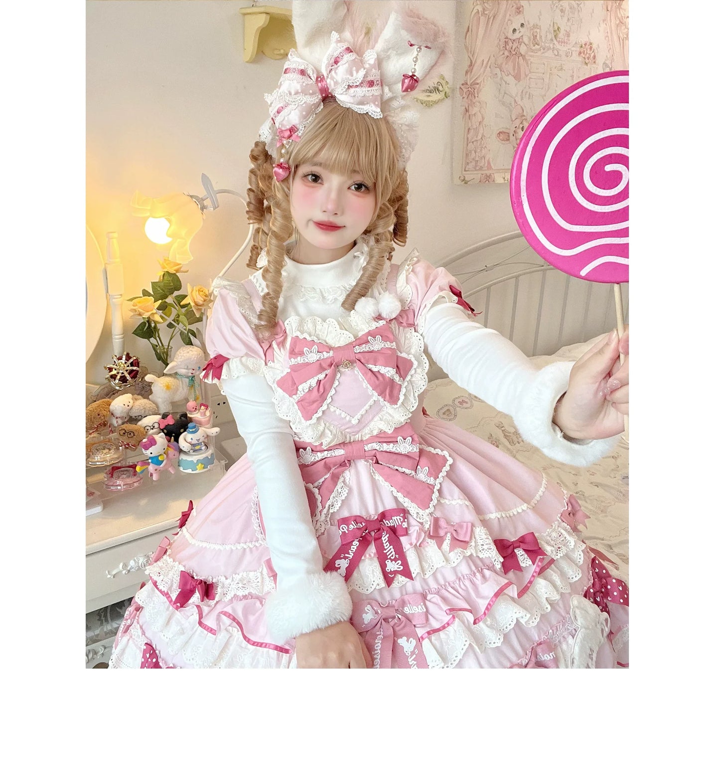 MeowMeow - Pom Pom - Kawaii Lolita Winter Innerwear, Fuzzy Cuffs