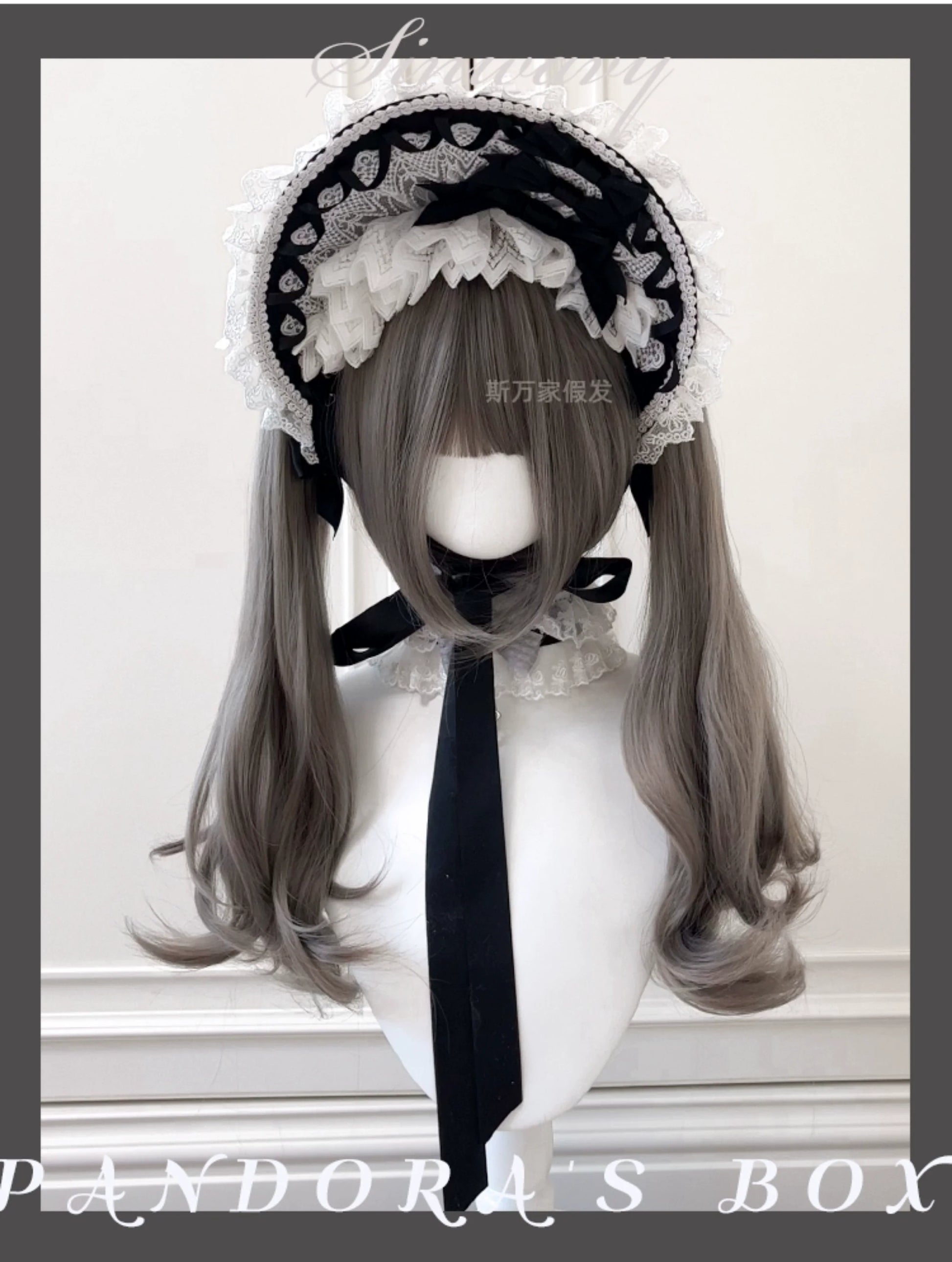 Sinwavy - Light Gothic Lolita Wig, Green-Toned Ash Grey
