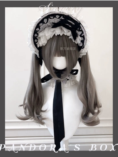 Sinwavy - Light Gothic Lolita Wig, Green-Toned Ash Grey