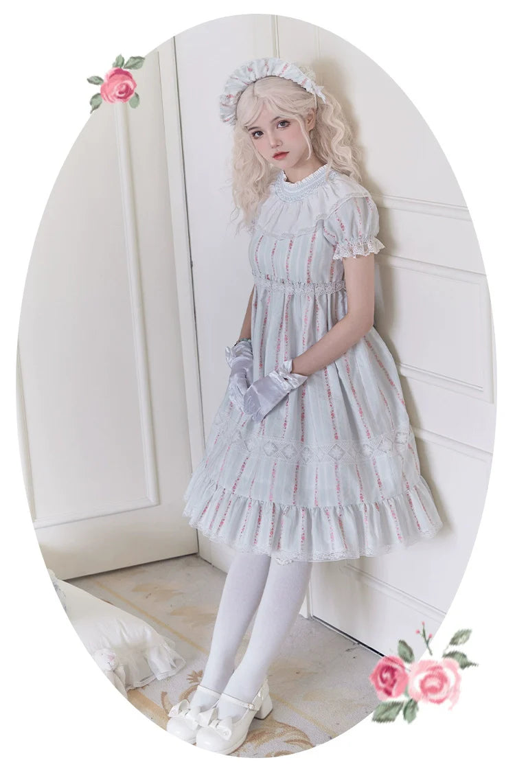 With PUJI - Annie's Dreamland - Cotton Lolita OP Dress Doll Collar Summer Dress