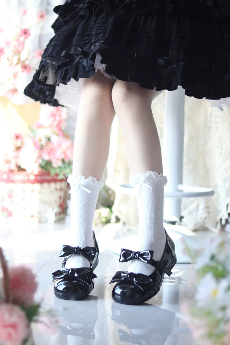 Beauty Bunny - Kawaii Lolita Shoes Low Heels Round Toe PU Shoes