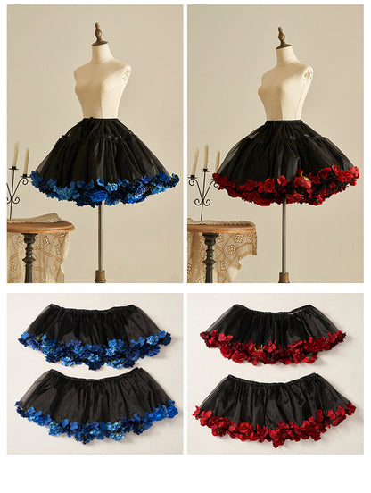 Sky Rabbit - Floral Lolita Petticoat with Detachable Trim