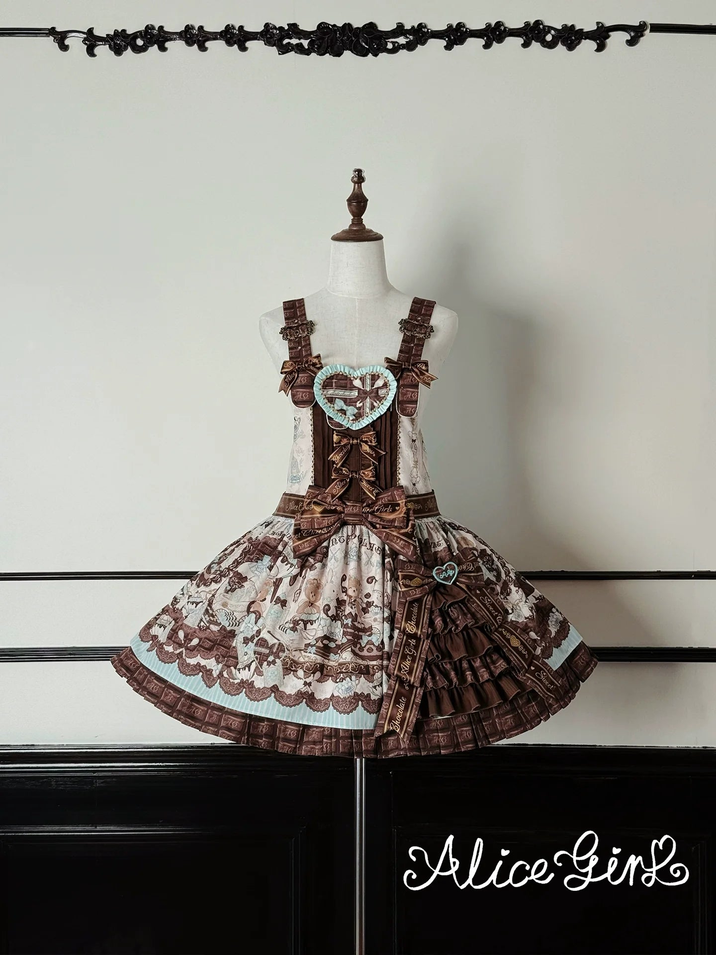Alice Girl - Bear Chocolate Bar - Kawaii Lolita JSK & Salopette Dress