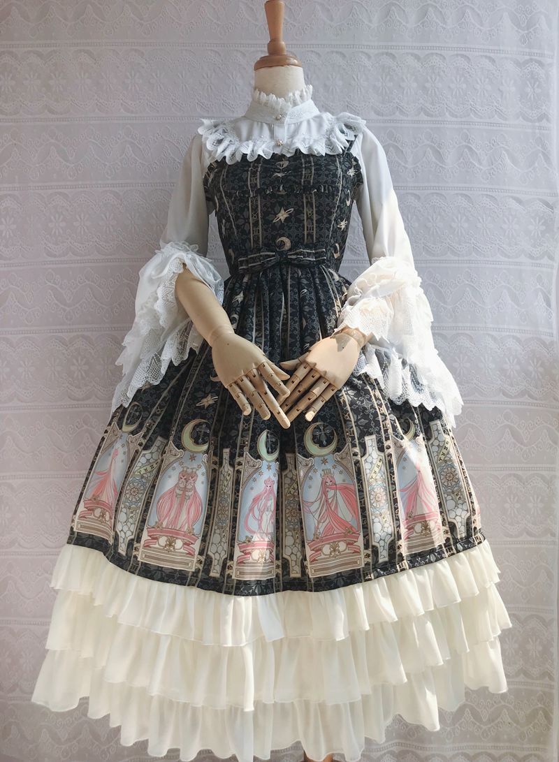 Yilia - Constellation Printing Chiffon Lolita JSK Dress