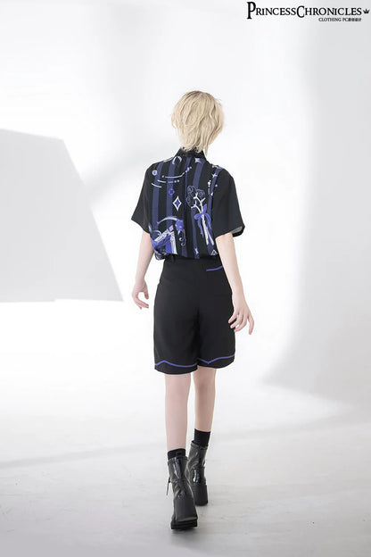 Princess Chronicles - Summer Ouji Lolita Print Loose Shirt Outfit