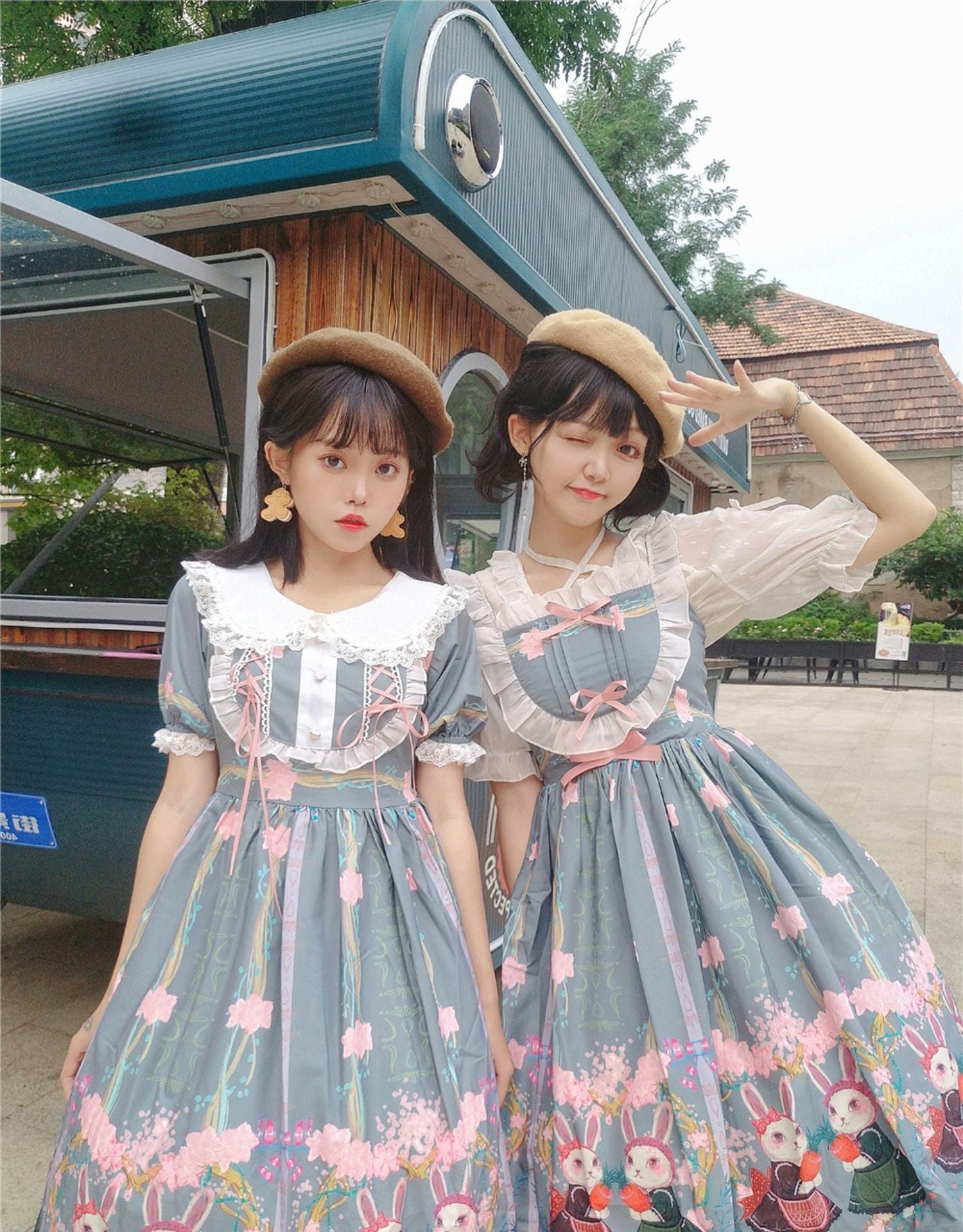Niu Niu - Picnic Bunny Girl - Plus Size Lolita JSK Short Sleeve OP Dress