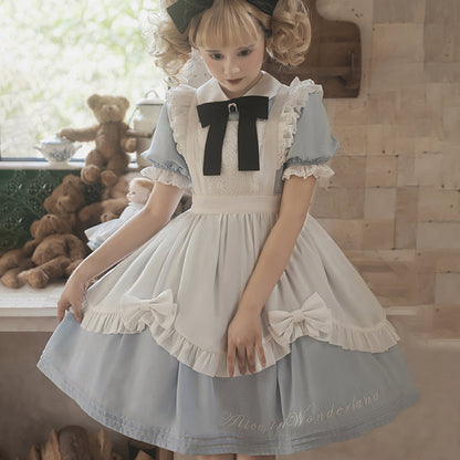 Letters from Unknown Star - Sweet Alice - Short Sleeves Maid Lolita OP
