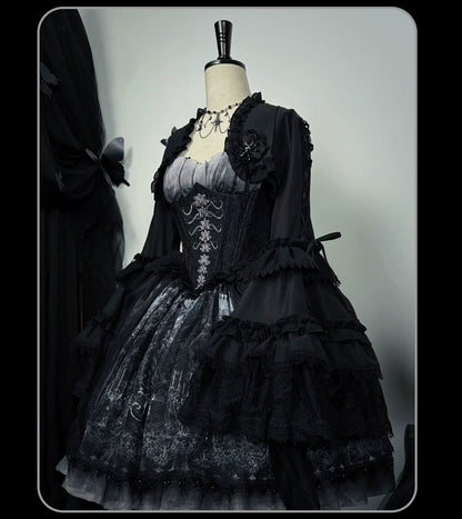 Susin Lolita - Bone-Eroded Butterfly - Gothic Lolita JSK & SK Set