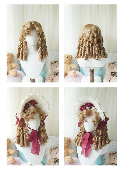 Imperial Tea - Retro Lolita Wig Short Roman Curl Hairpiece