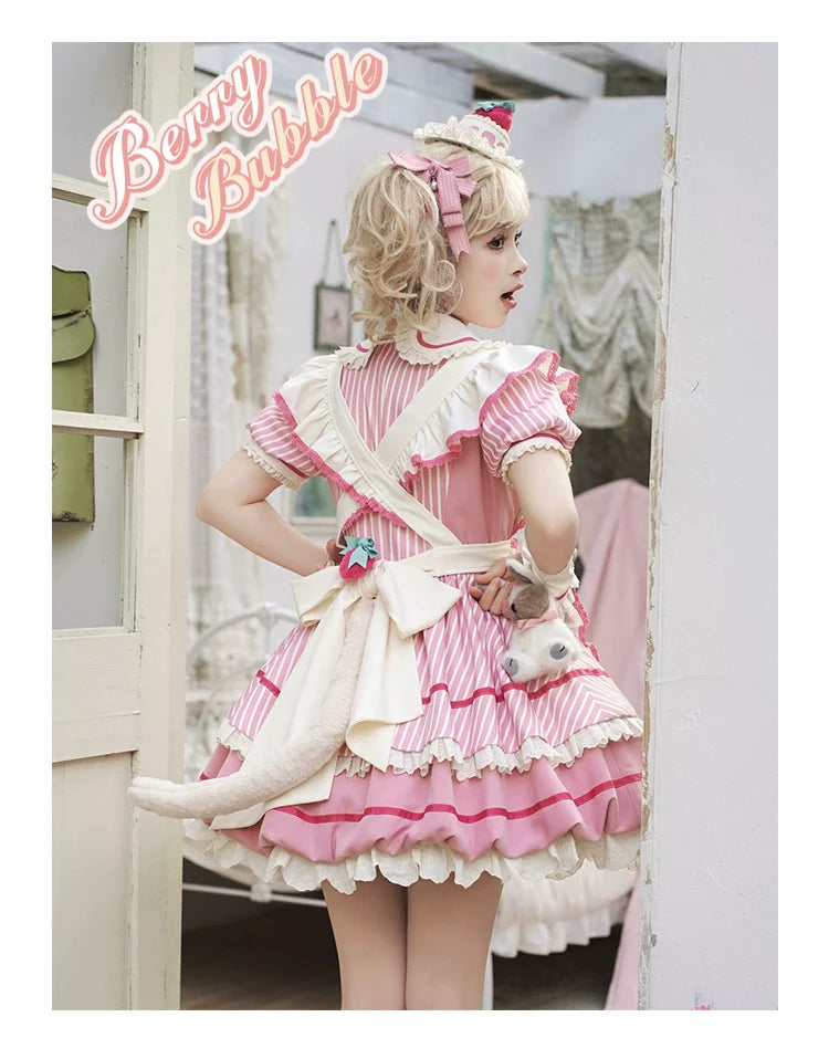 Sakurahime - Berry Bubble - Cute Lolita OP Dress Two Kawaii Styles