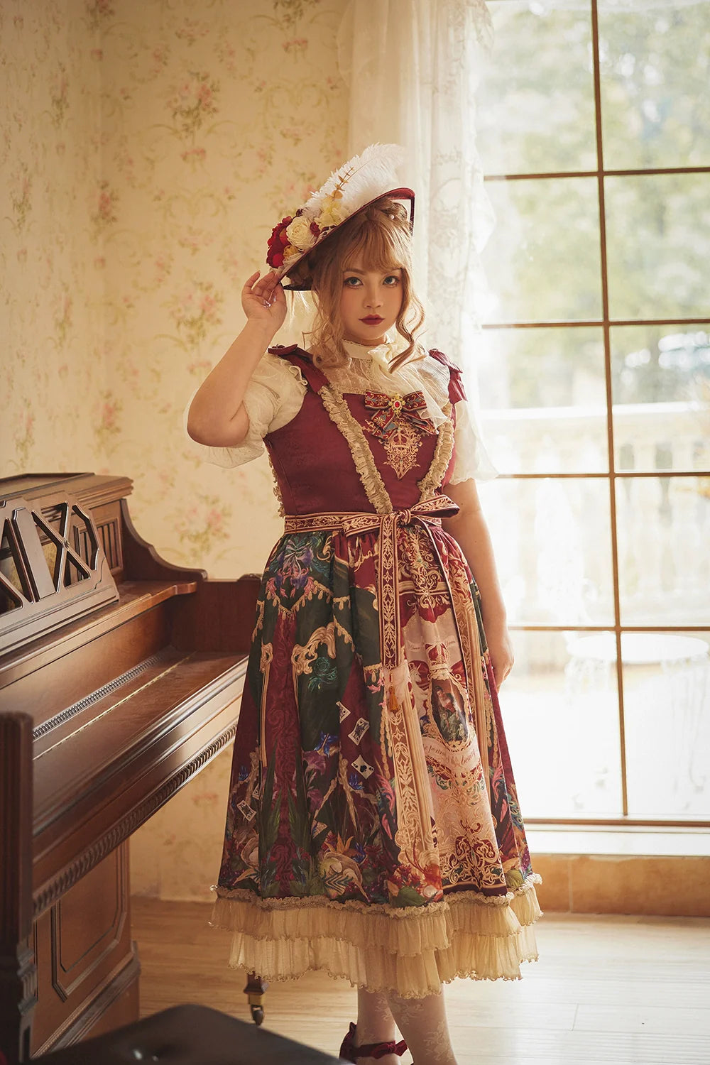 Miss Point - Kaleidoscope - Retro Lolita Dress Oil Painting Print JSK Dress Customized