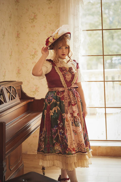 Miss Point - Kaleidoscope - Retro Lolita Dress Oil Painting Print JSK Dress Customized