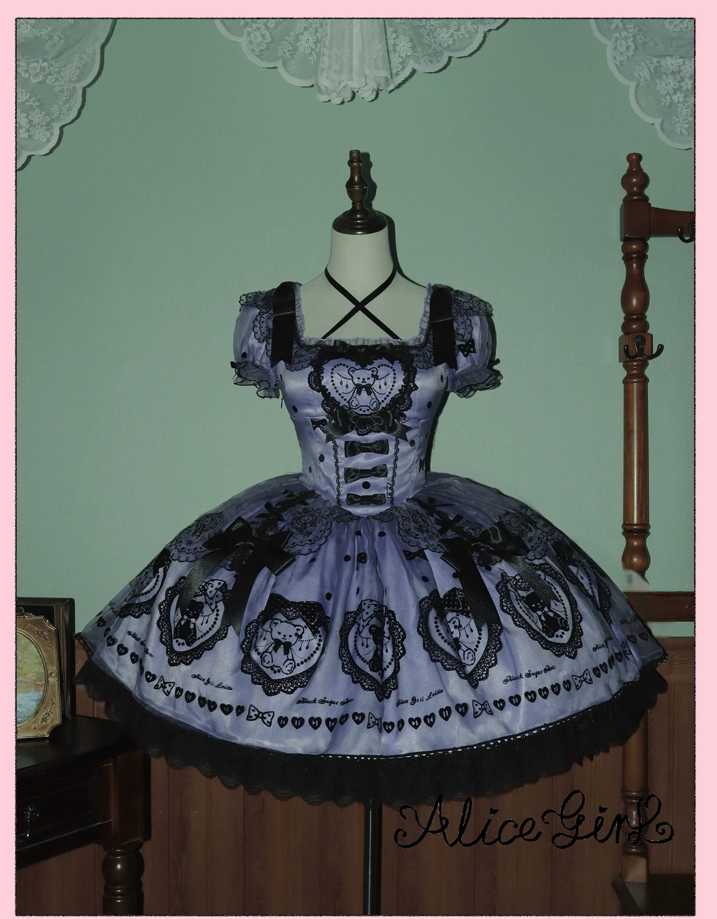 Alice Girl - Brown Sugar Bear - Printed Sweet Lolita Dress, Multiple Styles
