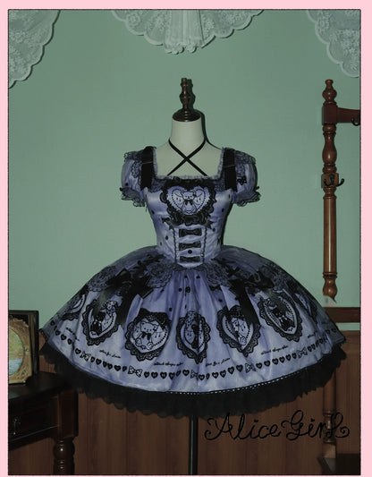 Alice Girl - Brown Sugar Bear - Printed Sweet Lolita Dress, Multiple Styles
