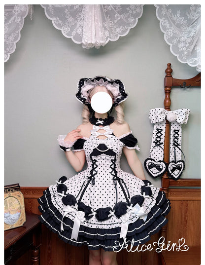 Alice Girl - Old School Polka Dots - Halter Neck Sweet Lolita OP Dress