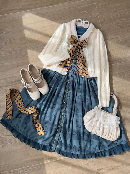 MIST - Soft Thought - Vintage Lolita Cardigan Short Knitting Sweater